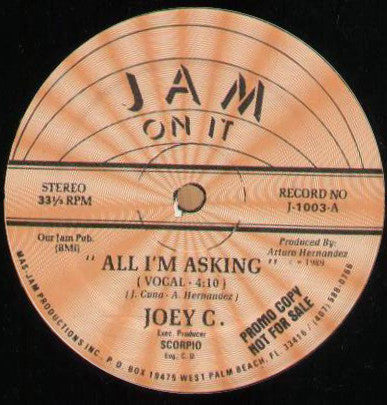 Joey C : All I'm Asking (12", Promo)