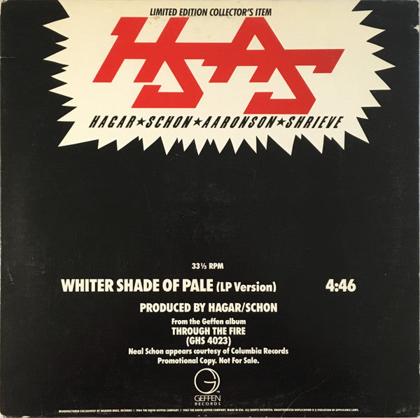 HSAS : Whiter Shade Of Pale (12", S/Sided, Single, Ltd, Promo)