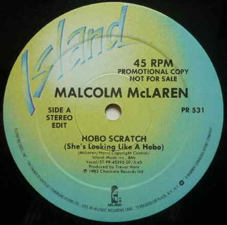 Malcolm McLaren : Hobo Scratch (She's Looking Like A Hobo) (12", Single, Promo)