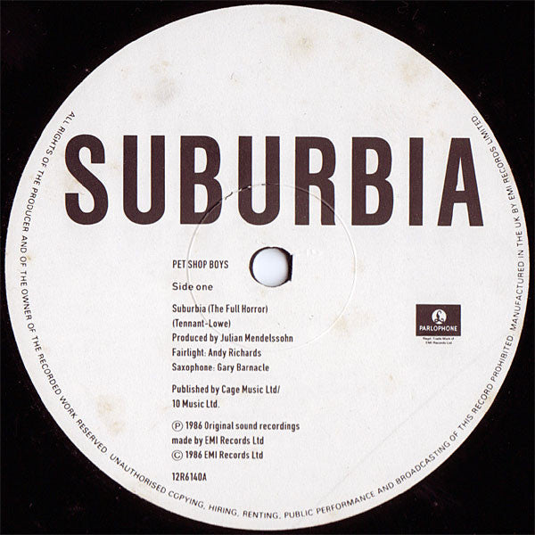 Pet Shop Boys : Suburbia (12", Single)