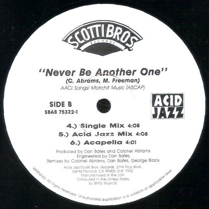 Colonel Abrams : Never Be Another One (12")