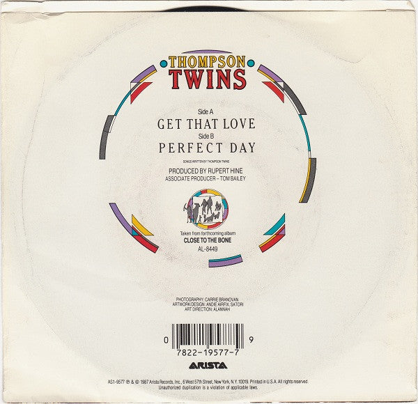 Thompson Twins : Get That Love (7", Single)