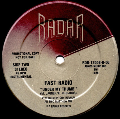 Fast Radio : Under My Thumb (12", Promo)