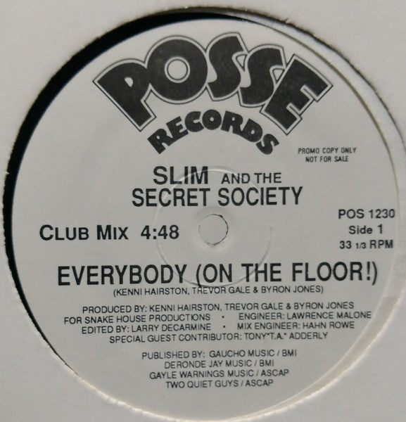 Slim And The Secret Society : Everybody (On The Floor!) (12", Promo)