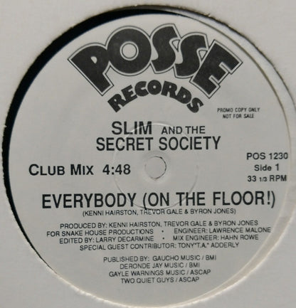 Slim And The Secret Society : Everybody (On The Floor!) (12", Promo)