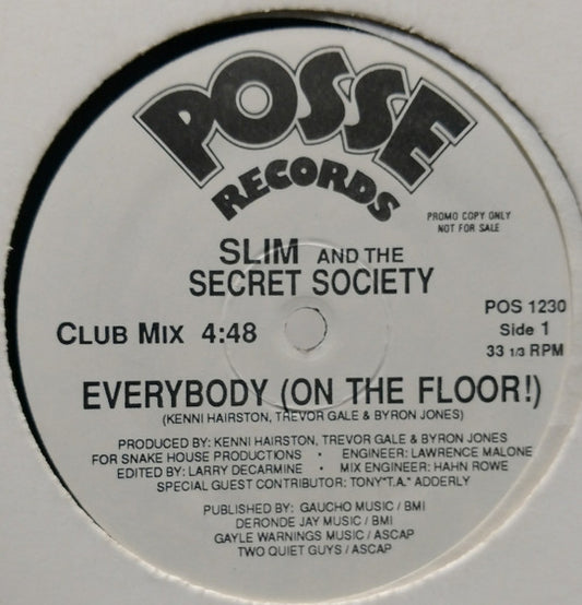 Slim And The Secret Society : Everybody (On The Floor!) (12", Promo)