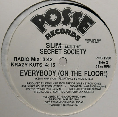 Slim And The Secret Society : Everybody (On The Floor!) (12", Promo)