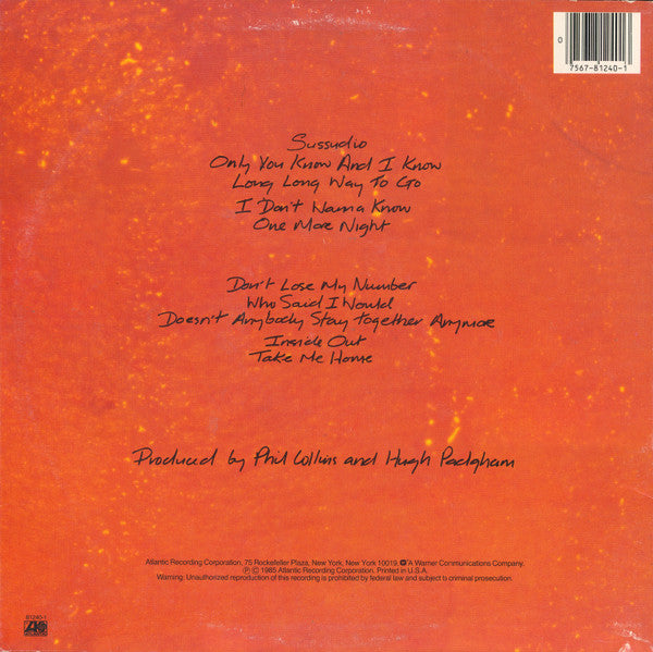 Phil Collins : No Jacket Required (LP, Album, SP )