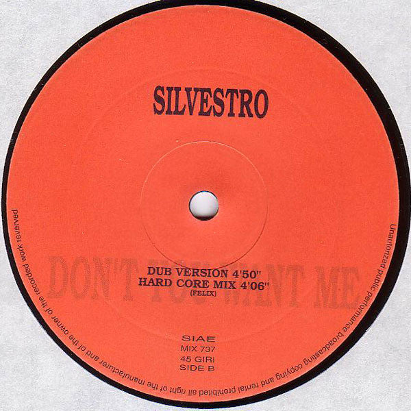 Silvestro : Don't You Want Me (12")