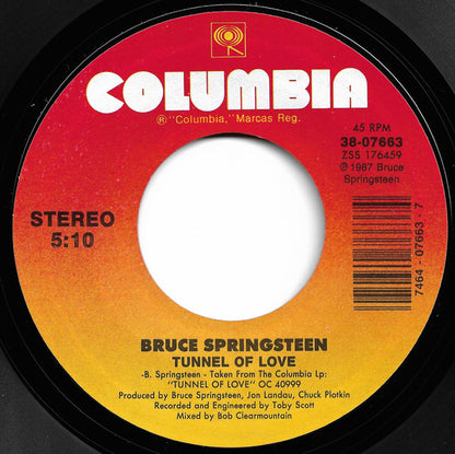 Bruce Springsteen : Tunnel Of Love (7", Single, Styrene, Car)