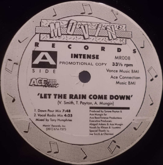 Intense (2) : Let The Rain Come Down (12", Promo)