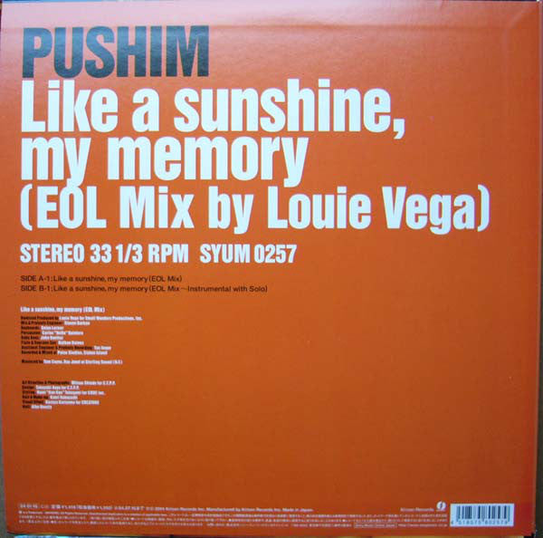 Pushim : Like A Sunshine, My Memory (EOL Mix By Louie Vega) (12")