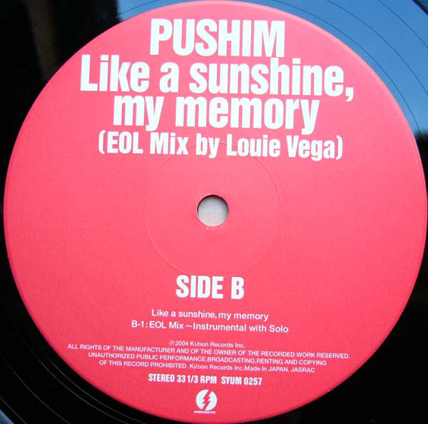 Pushim : Like A Sunshine, My Memory (EOL Mix By Louie Vega) (12")