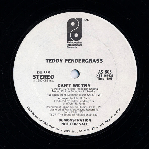 Teddy Pendergrass : Can't We Try (12", Promo)