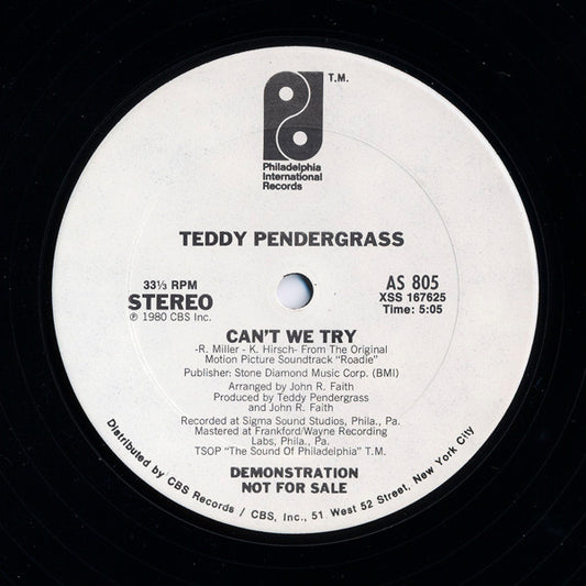 Teddy Pendergrass : Can't We Try (12", Promo)