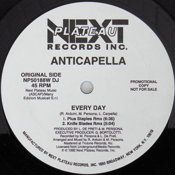 Anticapella* : Every Day (12", Promo)