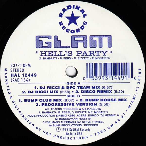 Glam : Hell's Party (12")