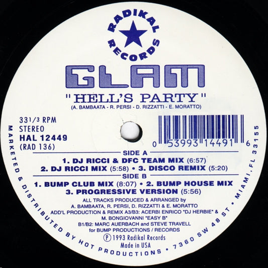 Glam : Hell's Party (12")