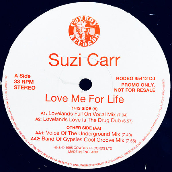 Suzi Carr : Love Me For Life (12", Promo)
