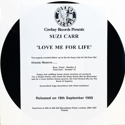 Suzi Carr : Love Me For Life (12", Promo)
