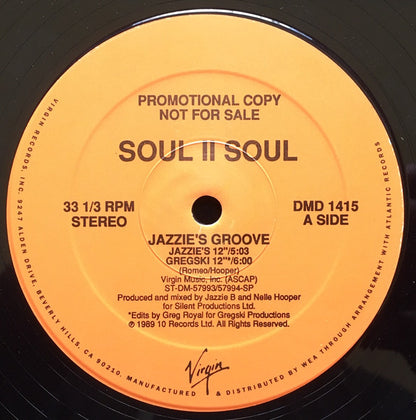 Soul II Soul : Jazzie's Groove (12", Single, Promo)
