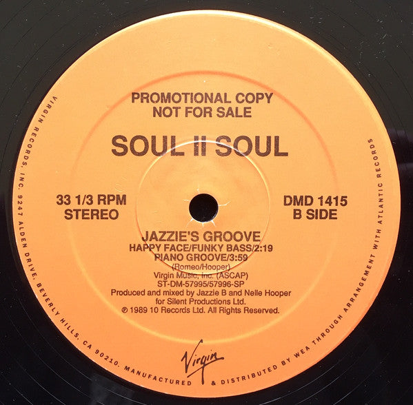 Soul II Soul : Jazzie's Groove (12", Single, Promo)