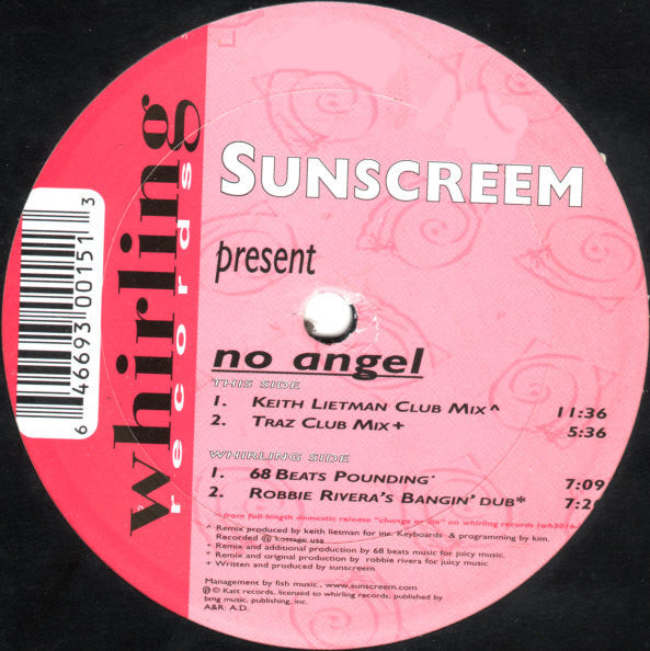Sunscreem : No Angel (12", EP)