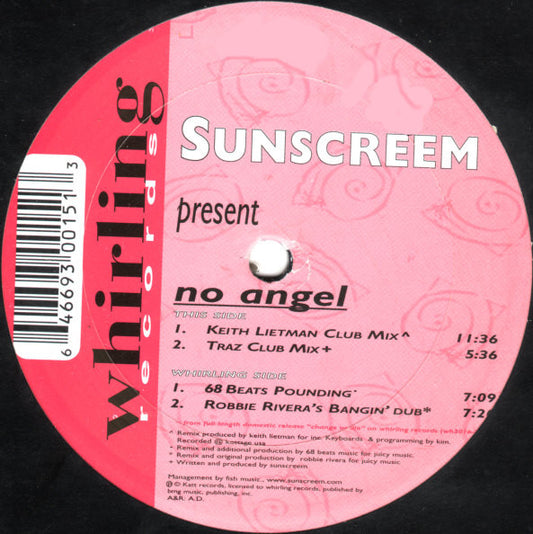 Sunscreem : No Angel (12", EP)