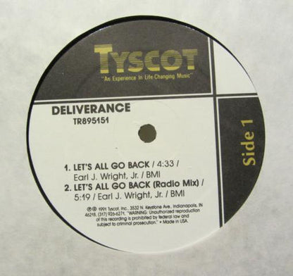 Deliverance (13) : Let's All Go Back (12")