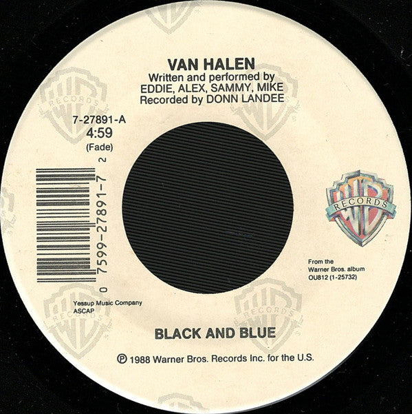 Van Halen : Black And Blue (7", Single, SP )