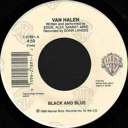 Van Halen : Black And Blue (7", Single, SP )