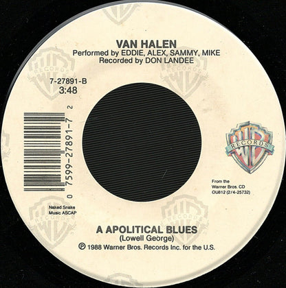 Van Halen : Black And Blue (7", Single, SP )