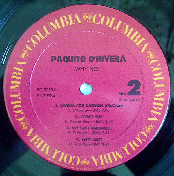 Paquito D'Rivera : Why Not! (LP, Album)