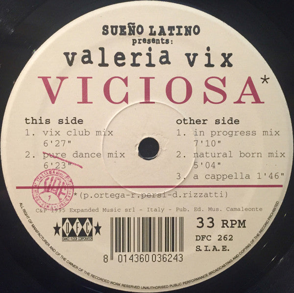 Sueño Latino Presents: Valeria Vix : Viciosa (12")