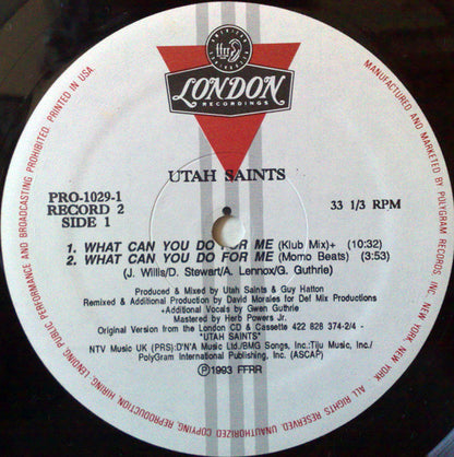 Utah Saints : What Can You Do For Me (David Morales Remixes) (2x12", Promo)