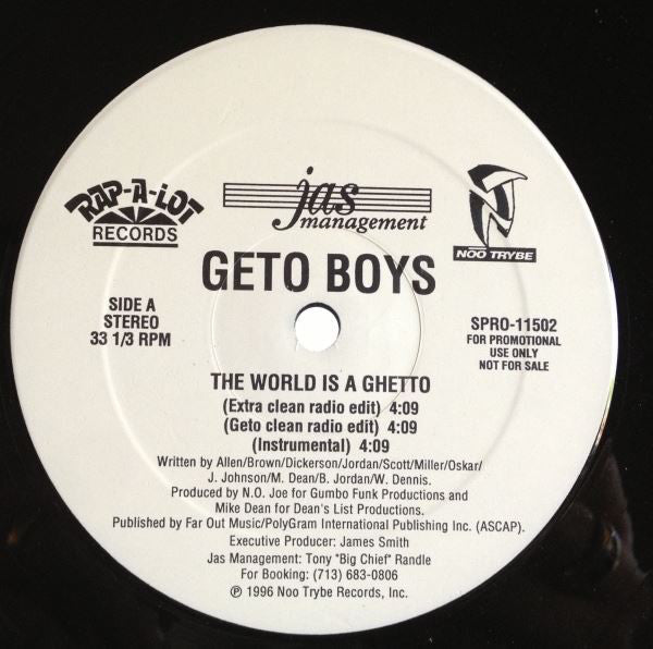 Geto Boys : The World Is A Ghetto (12", Promo)