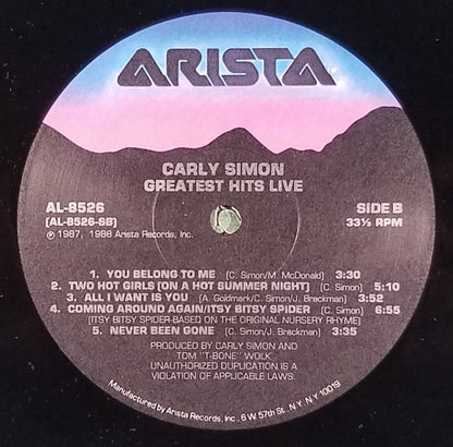 Carly Simon : Greatest Hits Live (LP, Album, Spe)