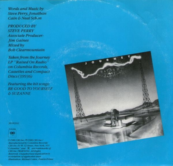 Journey : Girl Can't Help It (7", Single, Styrene, Pit)