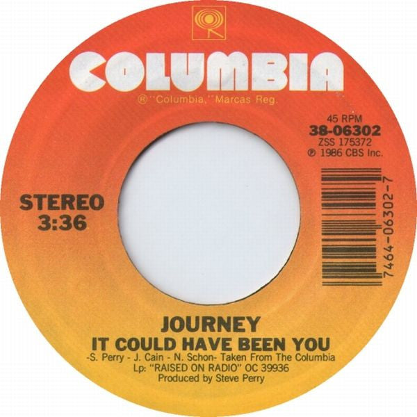 Journey : Girl Can't Help It (7", Single, Styrene, Pit)