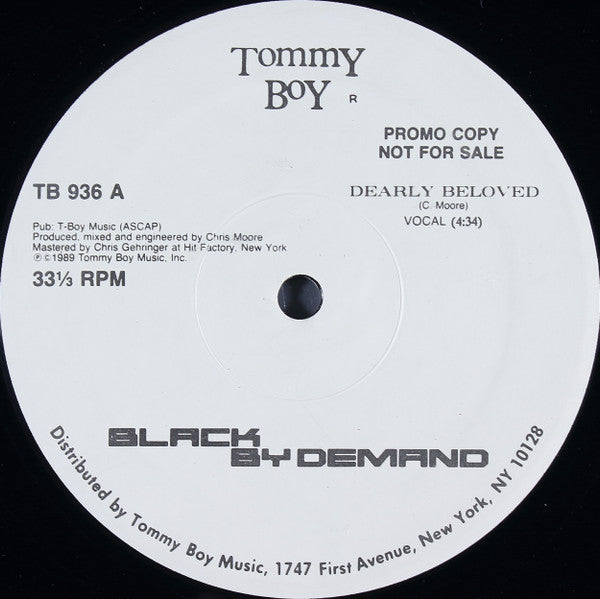 Black By Demand : Dearly Beloved (12", Promo)