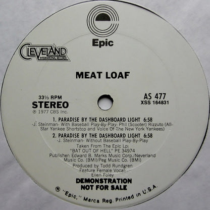 Meat Loaf : Paradise By The Dashboard Light (12", Promo)