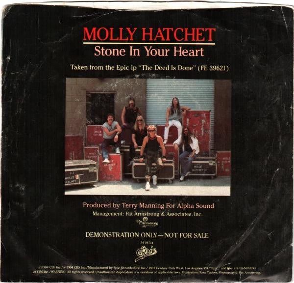 Molly Hatchet : Stone In Your Heart (7", Single, Promo)