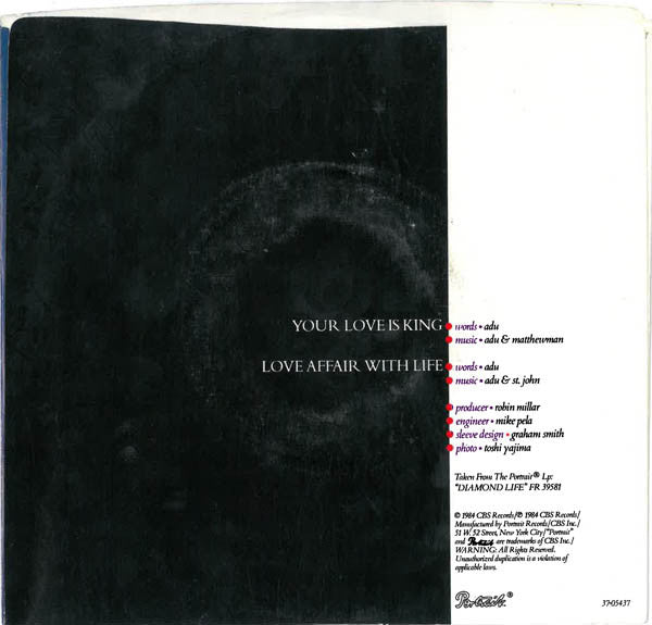 Sade : Your Love Is King (7", Single)