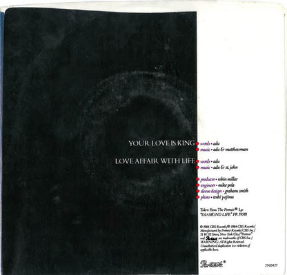 Sade : Your Love Is King (7", Single)