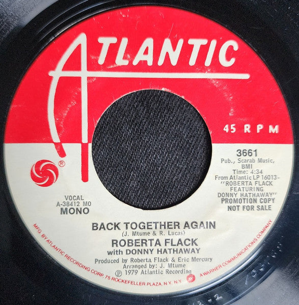 Roberta Flack : Back Together Again (7", Promo)