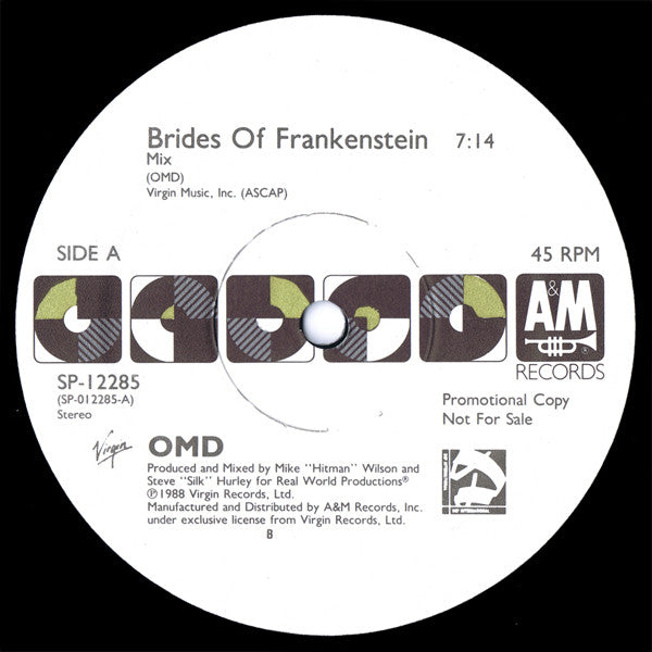 OMD* : Brides Of Frankenstein (12", Single, Promo)