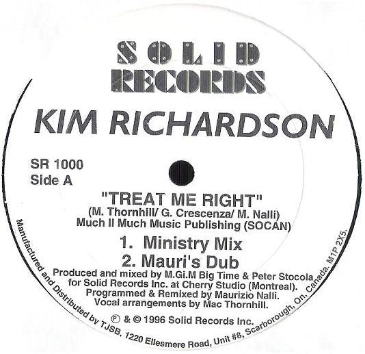 Kim Richardson : Treat Me Right (12", EP)