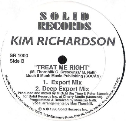 Kim Richardson : Treat Me Right (12", EP)