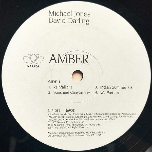Michael Jones / David Darling : Amber (LP, Album)