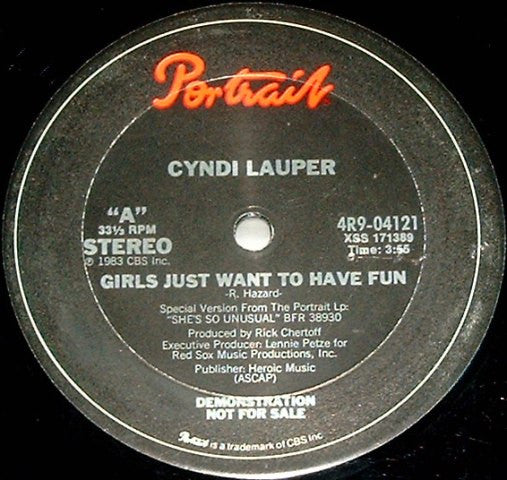 Cyndi Lauper : Girls Just Want To Have Fun (12", Promo)